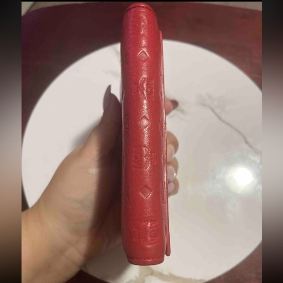 FINAL PRICE MCM Tri-Fold Red Leather Wallet - Picture 5 of 15